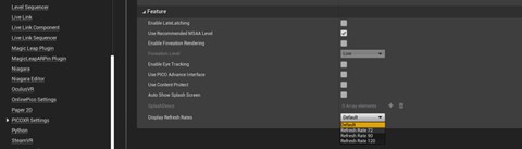 Unreal Display Refresh Rate